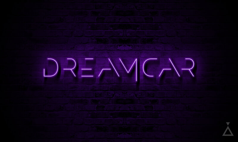 Neon Sign on Brick Wall — Purple