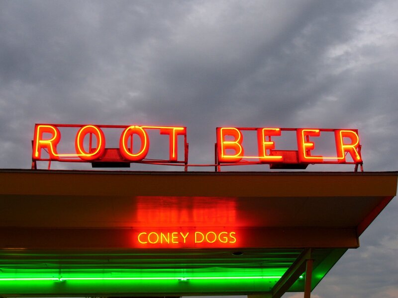 Neon Sign on Building