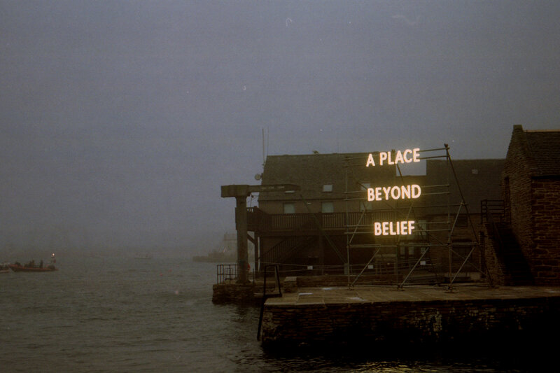 Neon Sign on Dock