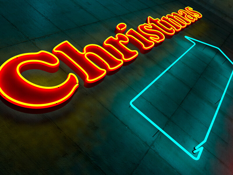 Neon Sign on Floor