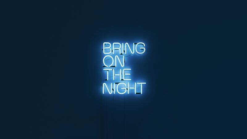 Neon Sign on Wall — Blue