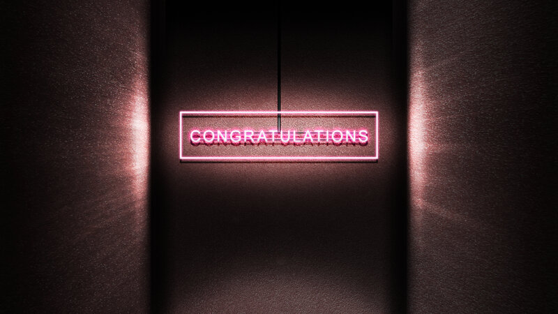 Neon Sign on Wall — Pink, Dramatic