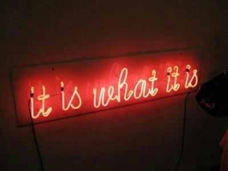 Neon Sign on Wall — Red, Dark