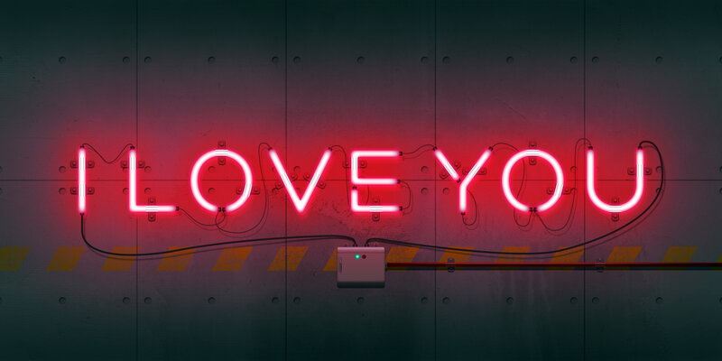 Neon Sign on Wall — Red, Dramatic, Digital Art