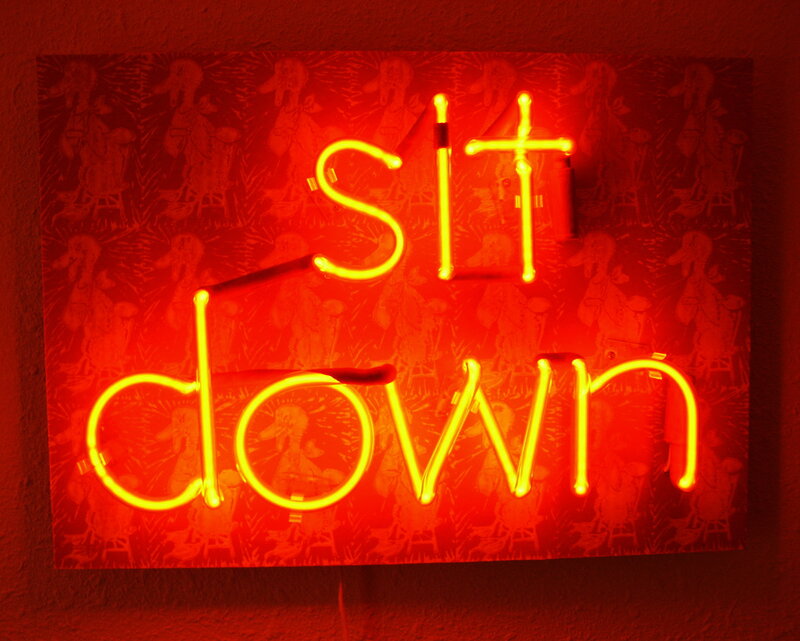 Neon Sign on Wall — Red