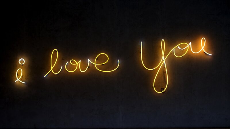 Neon Sign on Wall — Yellow, Calm