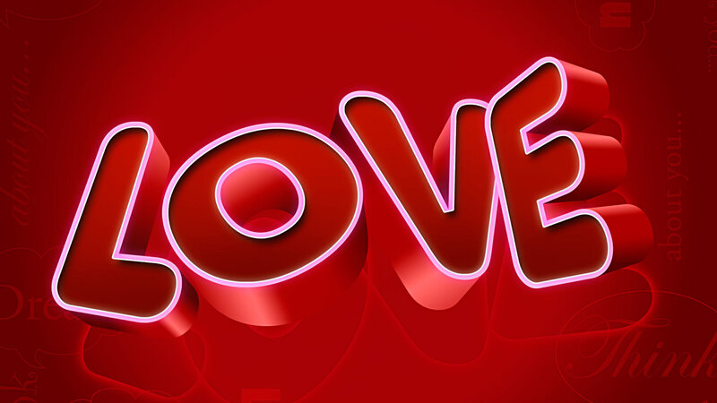 Neon Sign Reading LOVE