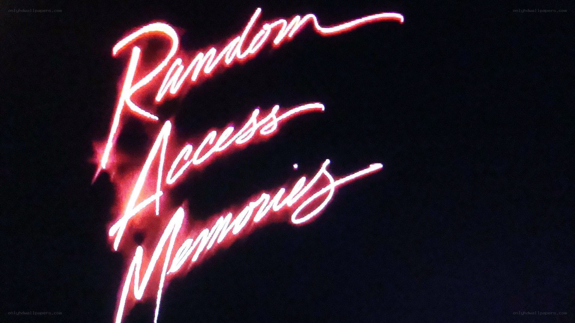 Neon sign reading Random Access Memories
