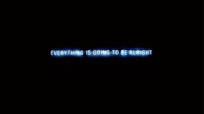neon sign saying everything is going to be alright