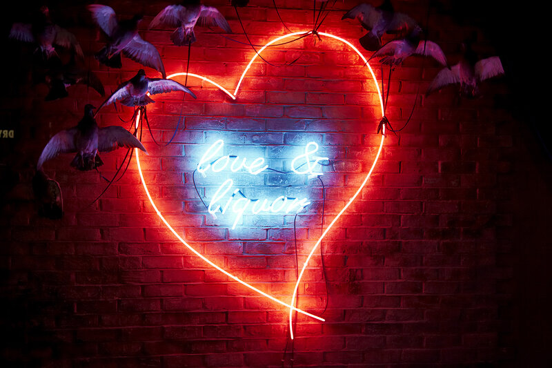 Neon Sign with Birds