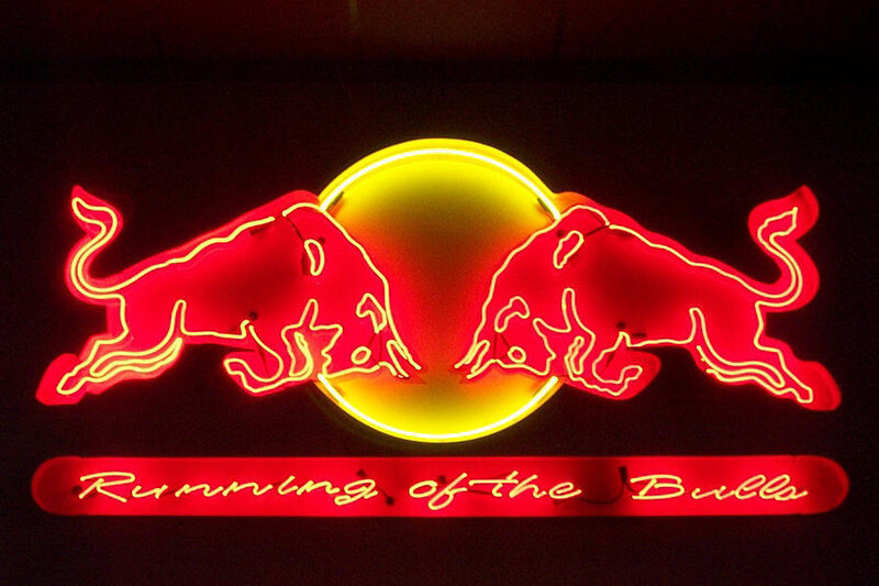 Neon Sign with Bulls