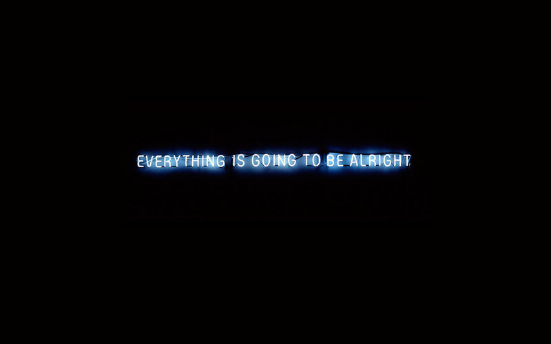 neon sign with hopeful message