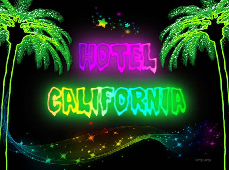 Neon Sign with Palm Trees