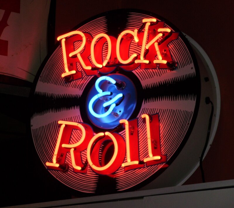 Neon Sign with Record