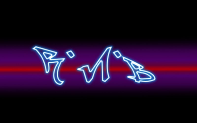 Neon Sign with Symbols