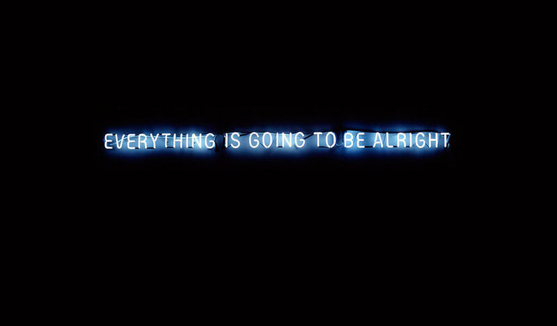 Neon Sign with Text — Blue, Calm