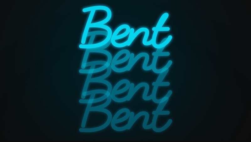 Neon Sign with Text — Blue, Dark