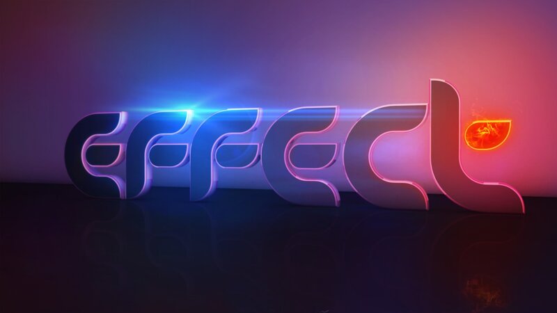 Neon Sign with Text — Blue, Futuristic