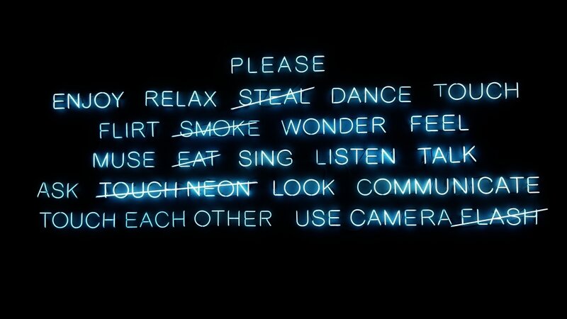Neon Sign with Text — Blue, Minimalist