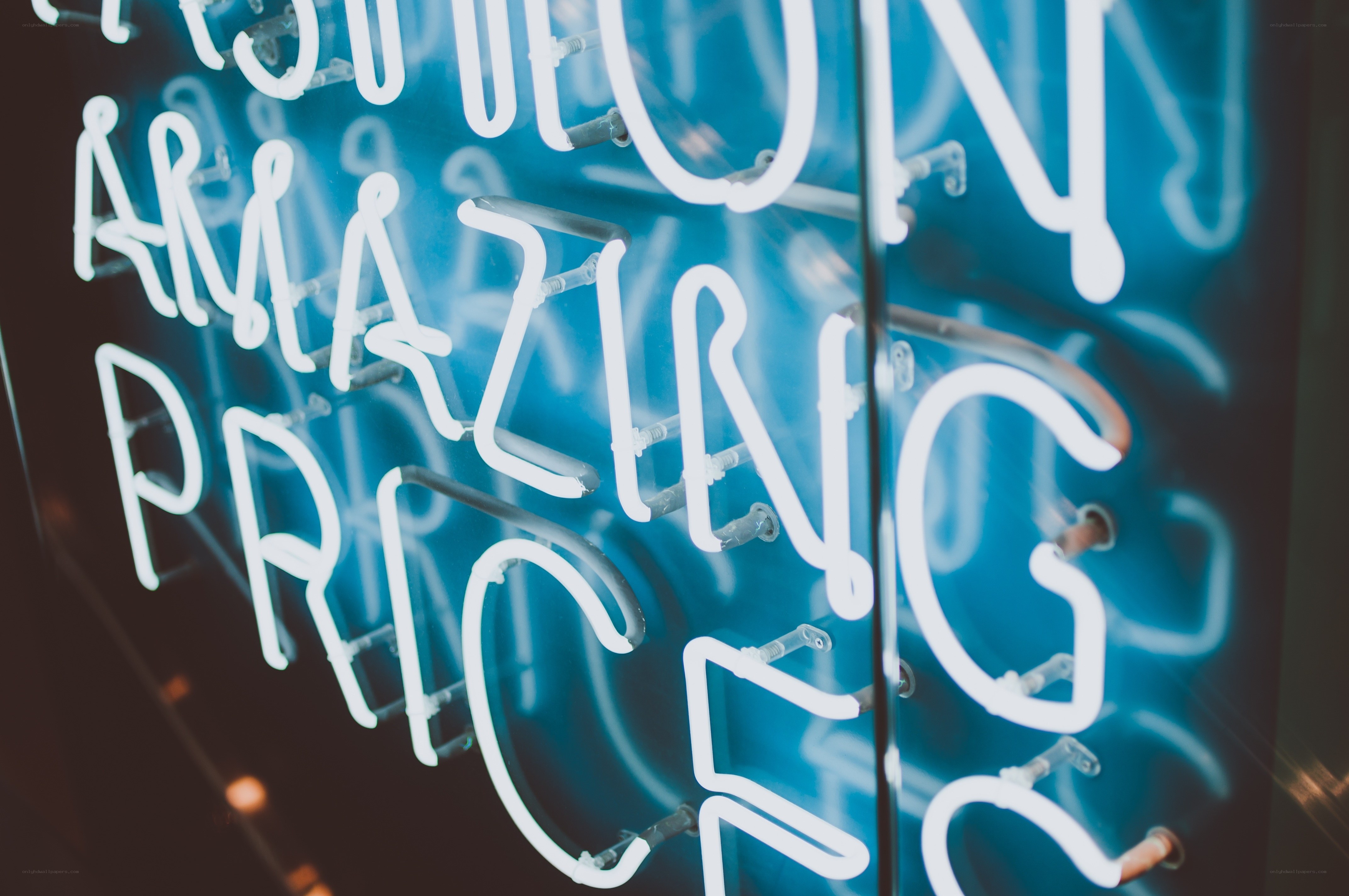 Neon sign with text