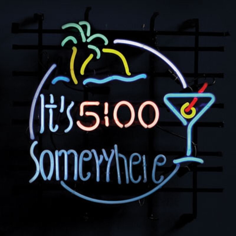 neon sign with tropical theme