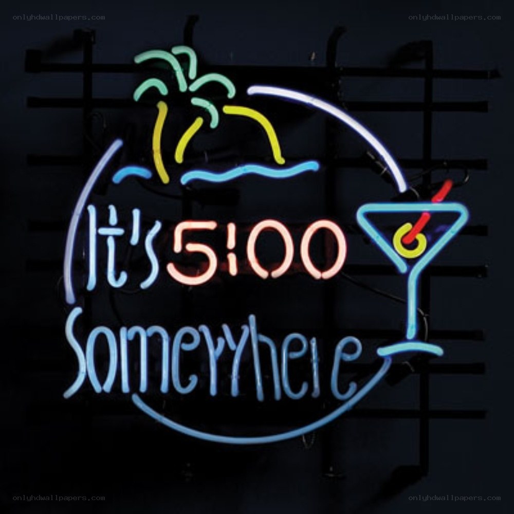 neon sign with tropical theme
