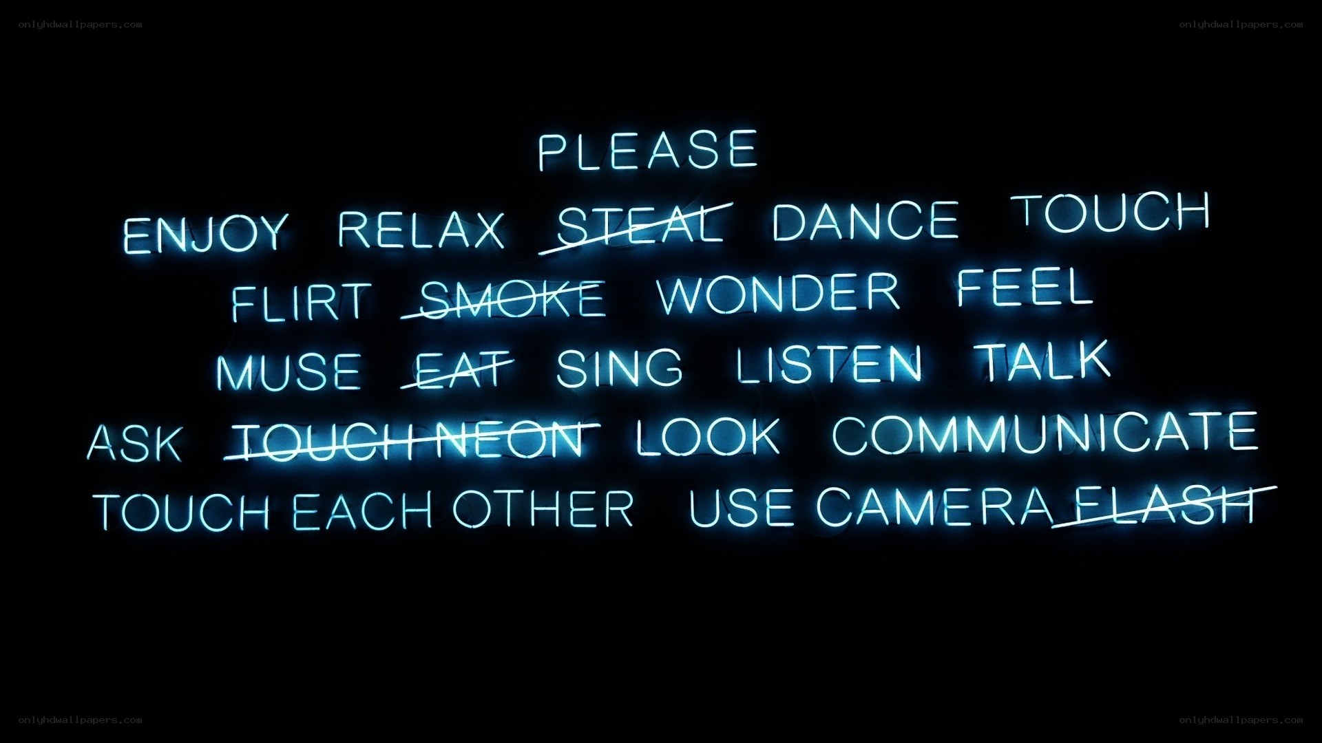 neon sign with words