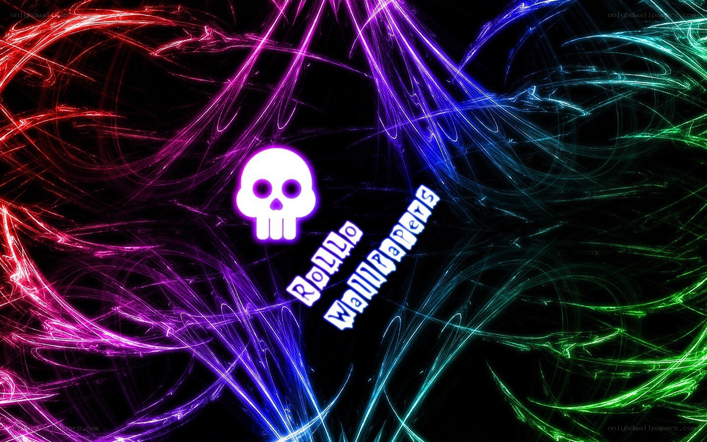 neon skull abstract wallpaper