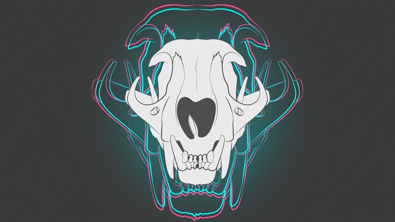 neon skull design