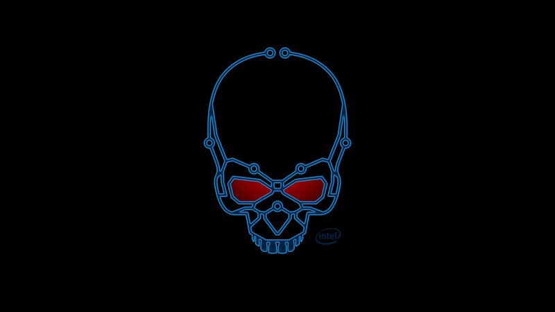 Neon Skull Outline