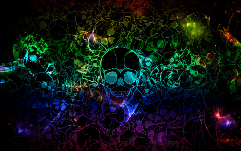neon skull pattern