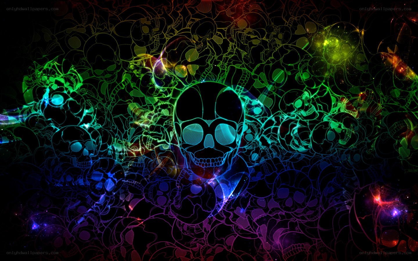 neon skull pattern