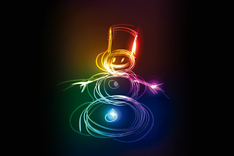 Neon Snowman Figure