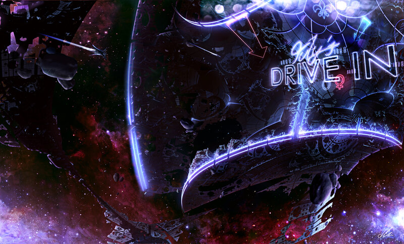 neon space drive-in