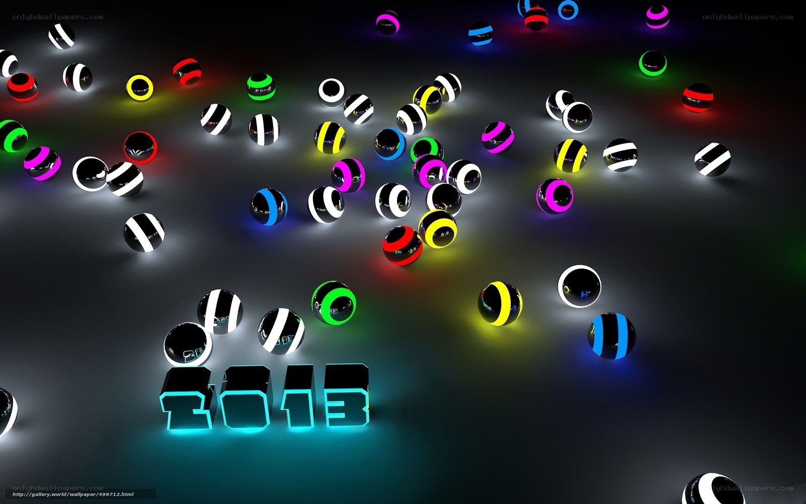 Neon spheres and glowing numbers