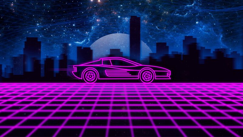 Neon Sports Car