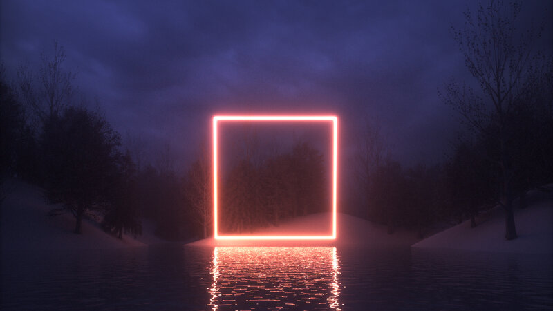 Neon Square Frame