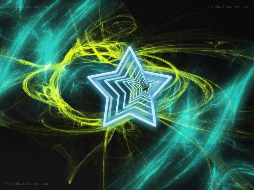 Neon star fractal background