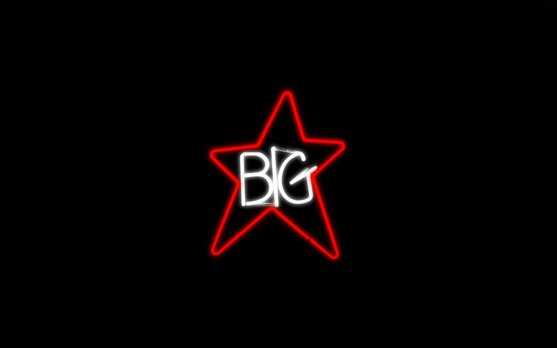 neon star logo with text