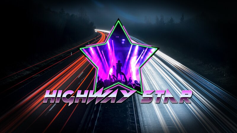 Neon Star on Highway