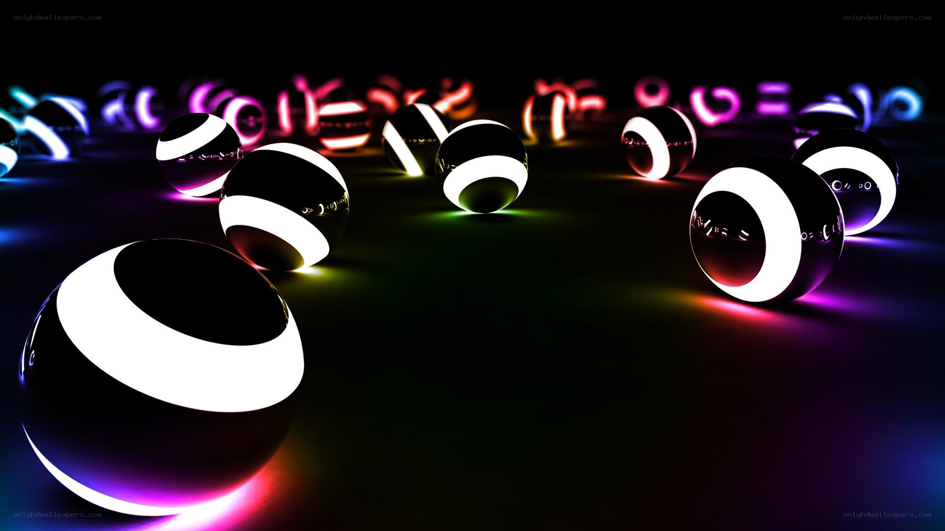 Neon striped spheres