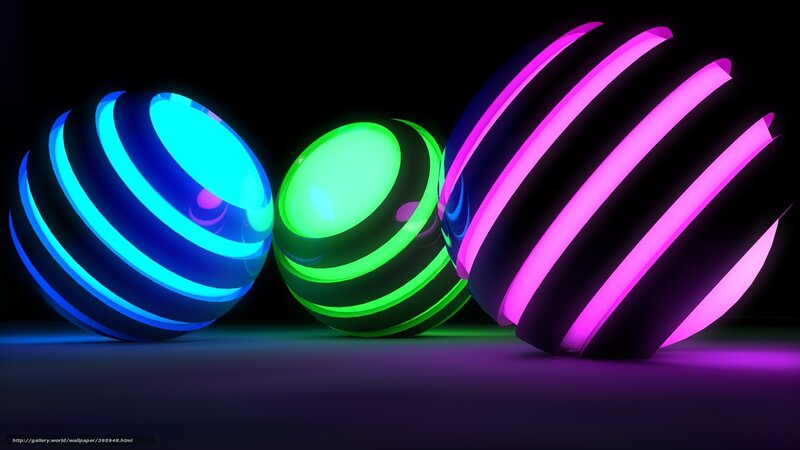 Neon striped spheres