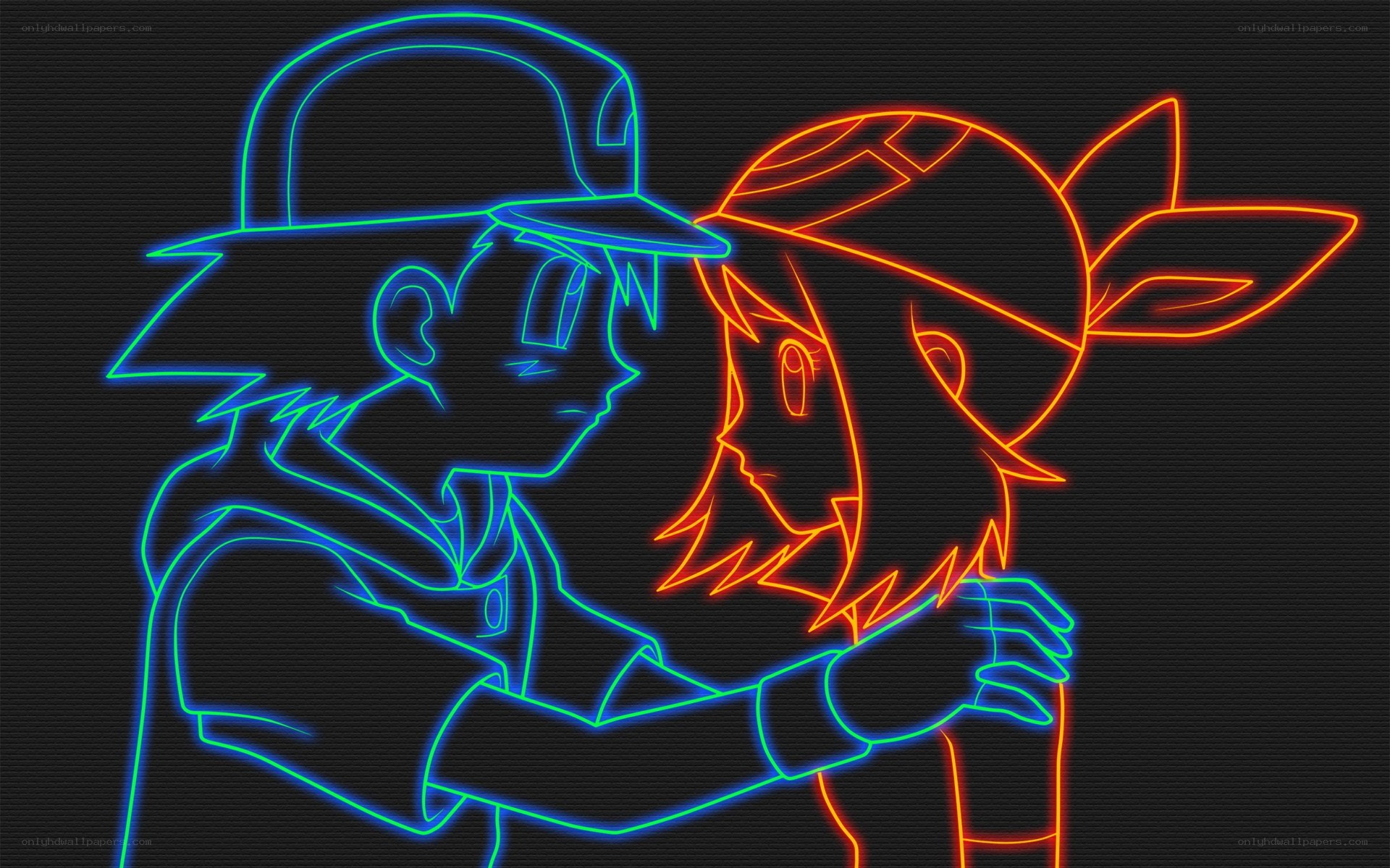 neon-style anime characters