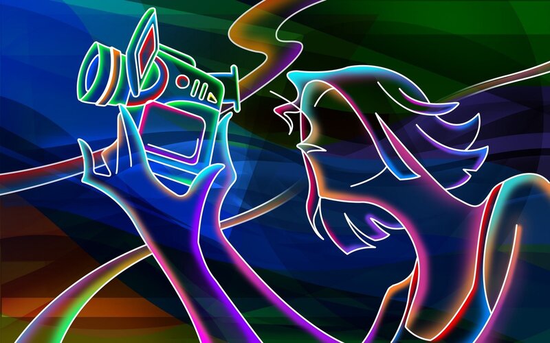 Neon-style Camera Operator