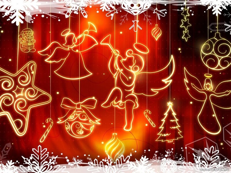 Neon-style Christmas Ornaments