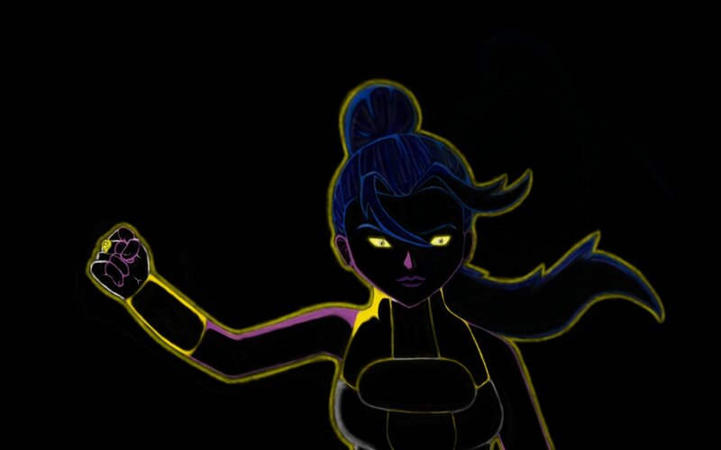 Neon-style Female Character