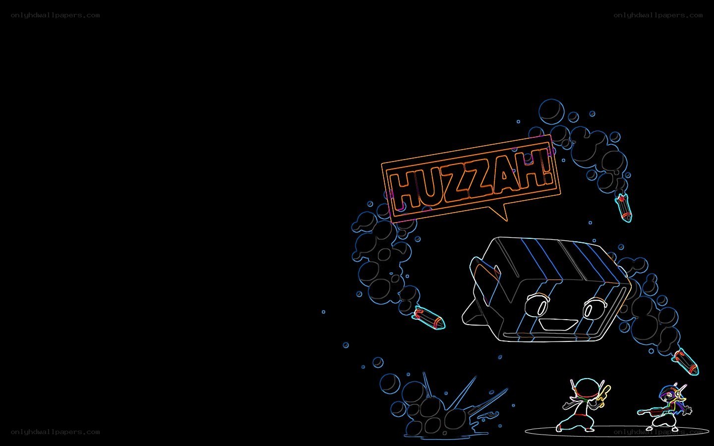 Neon-style game art with Huzzah!