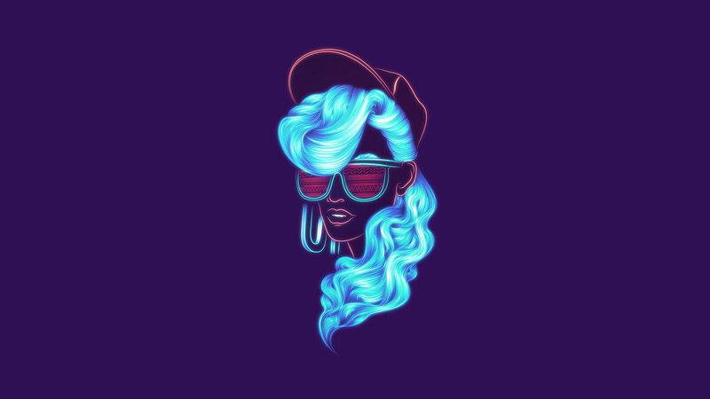 Neon-style Woman Portrait