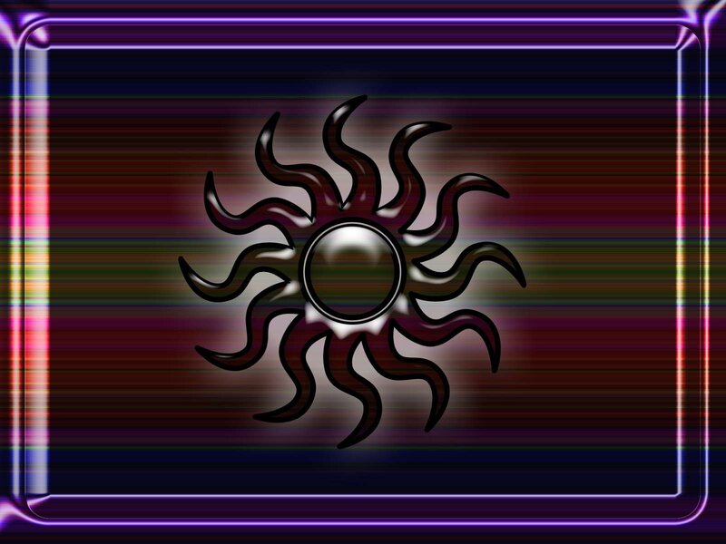 neon sun symbol design