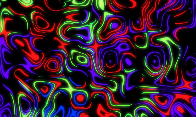 Neon Swirls on Black — Red